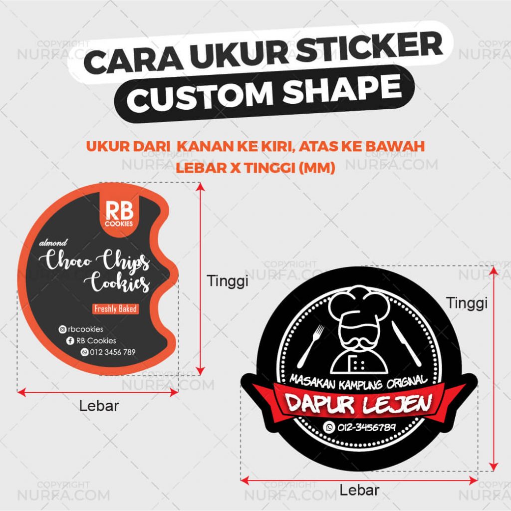 Label Sticker Murah, Cantik & Kualiti Free Design - Nurfa Grafik