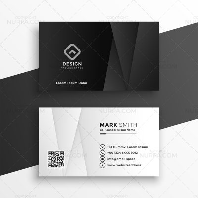 black and white geometric business card design template